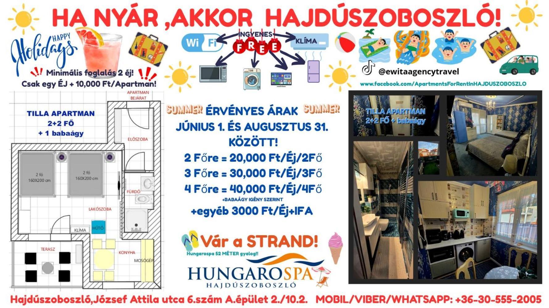 Tilla Apartman Hajdúszoboszló Eksteriør bilde
